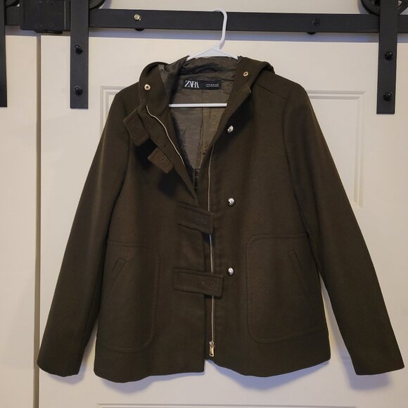 Zara Womens Coat w/ Hood - Picture 2 of 5